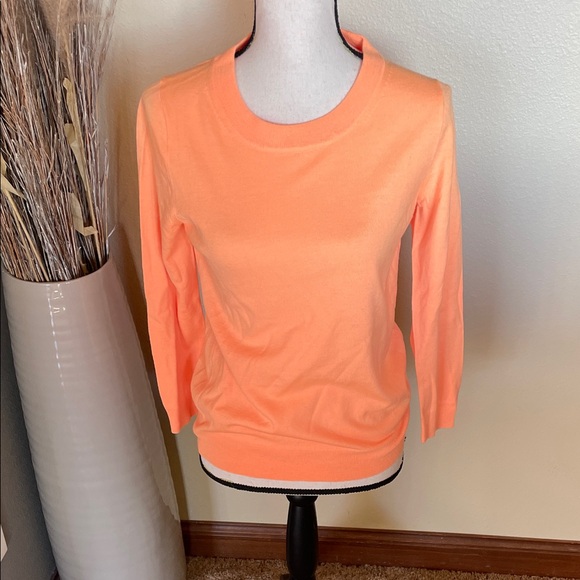 J. Crew Orange Dream Merino Wool Tippi Sweater Size M - Picture 2 of 11